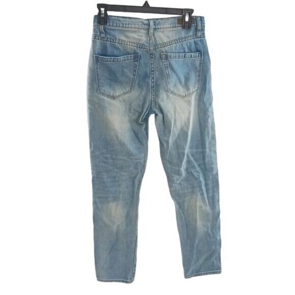 Blank NYC Womens Size 26 High Rise Tapered Leg Jeans Light Wash Distressed Denim - Picture 4 of 7